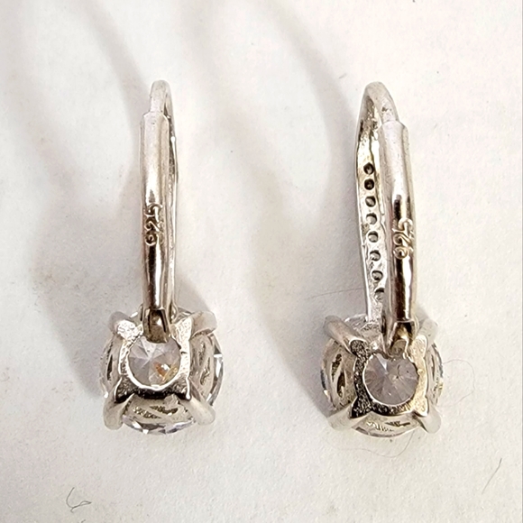 Earrings 925 Genuine Sterling Silver CZ - Picture 5 of 9